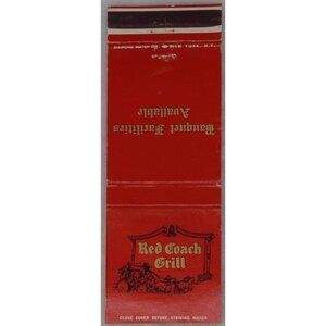 Front Strike Matchbook Cover Red Coach Grill Banquet Facilities New York NY